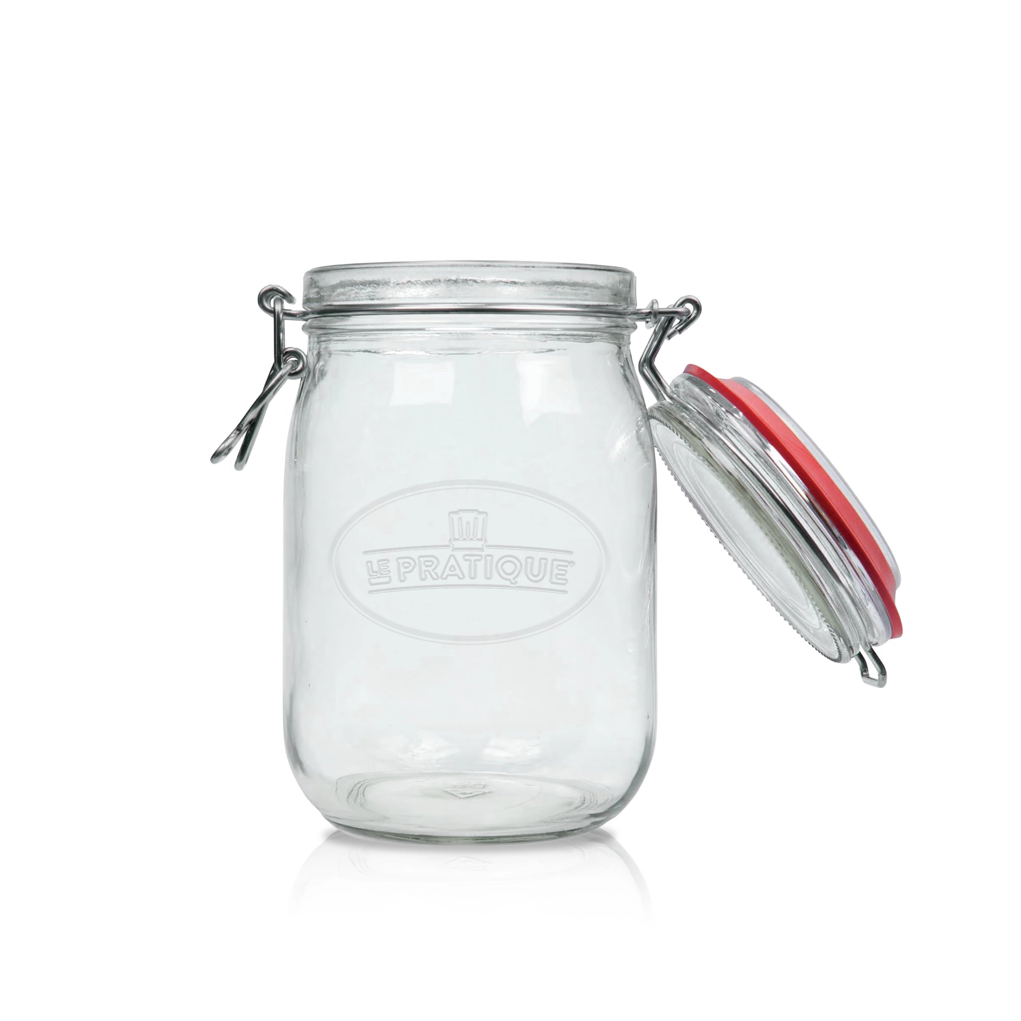 Le Pratique - Weckpot - 6x1 Liter - Set van 6 Beugelpotten 1000ml - open
