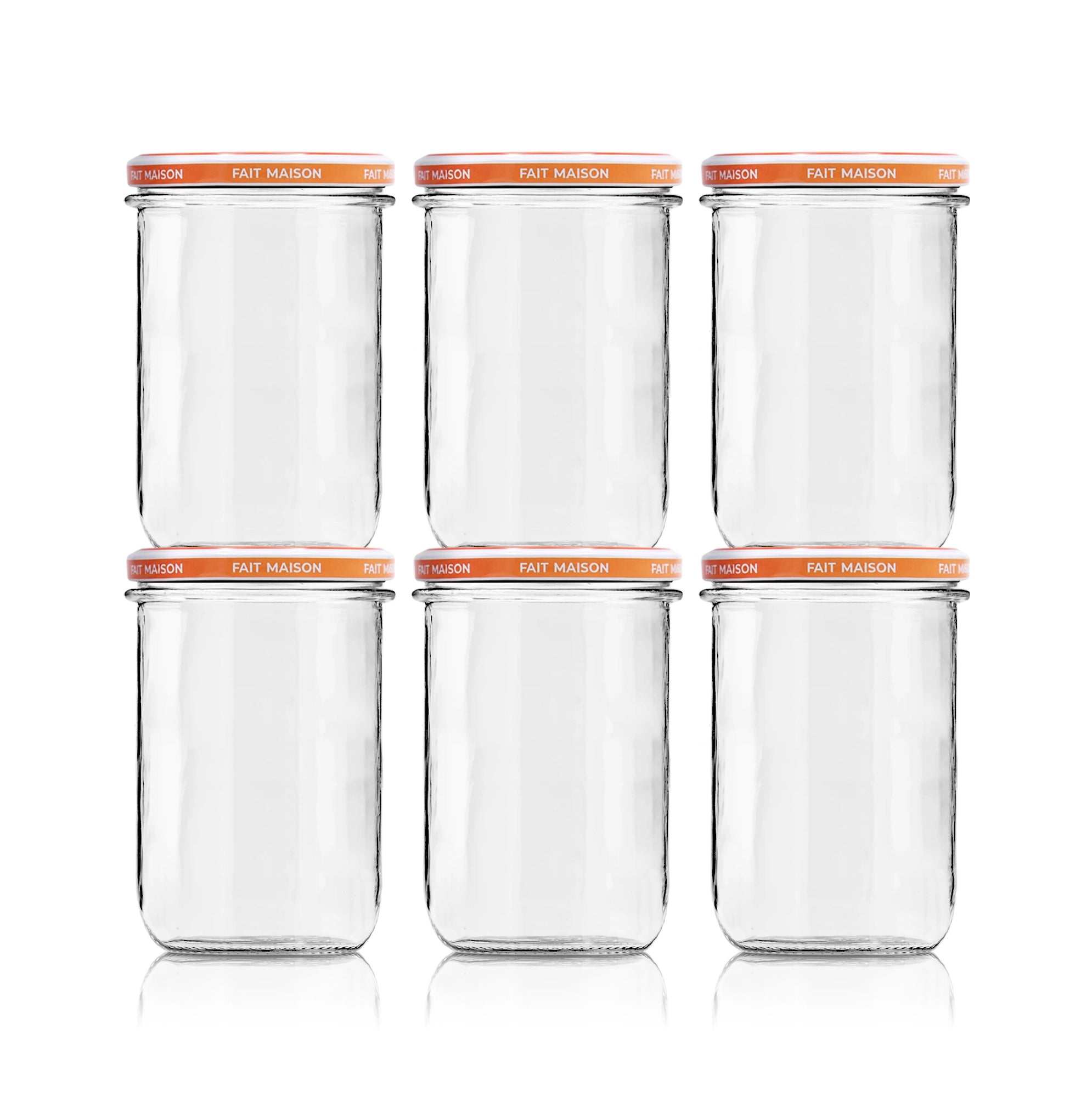 Le Pratique - Glazen Potten 6x0,75 Liter - Set van 6 Inmaakpotten 750ml - set van 6 - productfoto