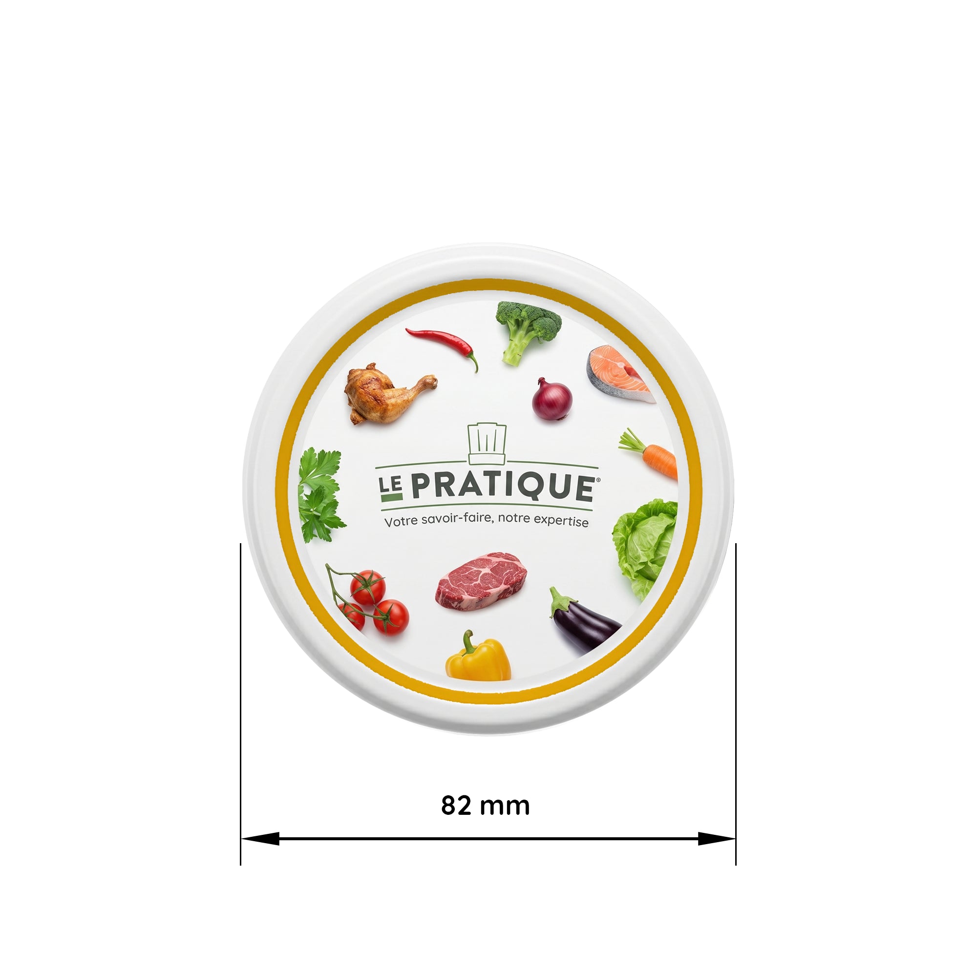 Le Pratique - Twist-Off Deksels 82mm - Set van 6 of 12 voor Inmaakpotten TO82 - maatindicatie