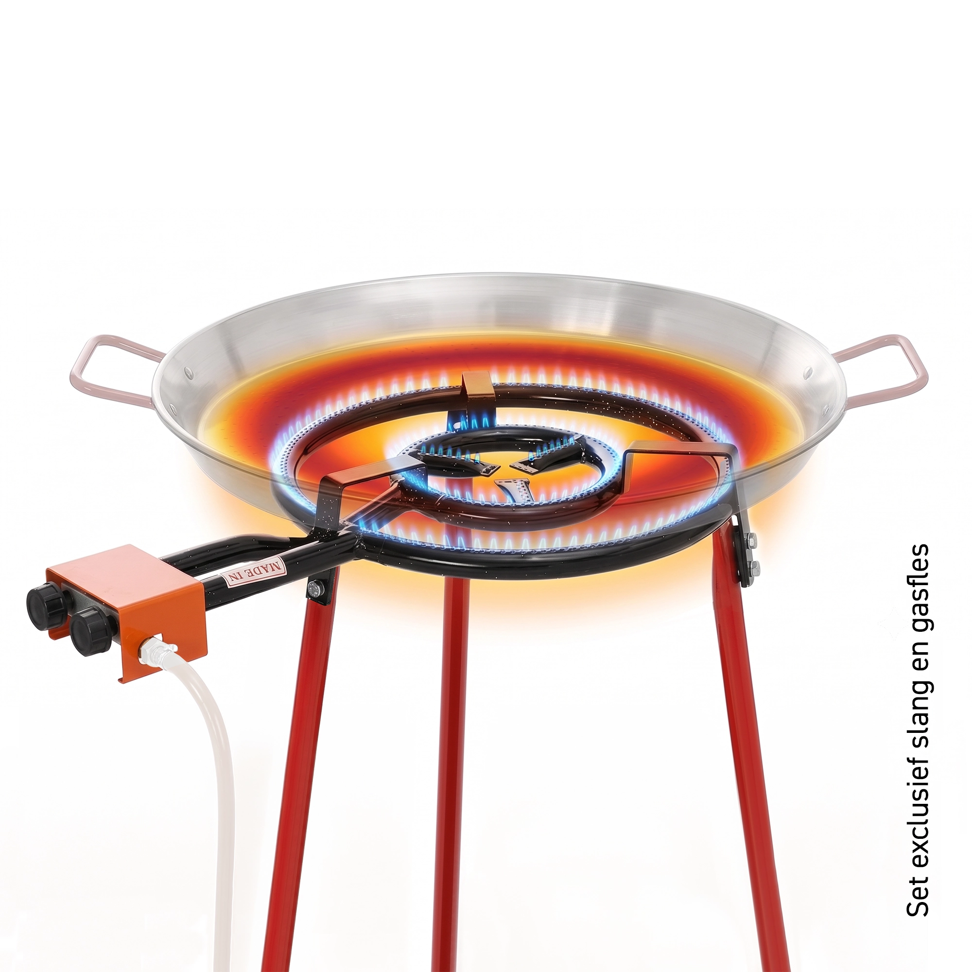 Paellapan "Ibiza" 12-24 personen - 70cm met 21kW Gasbrander - Hoog Model