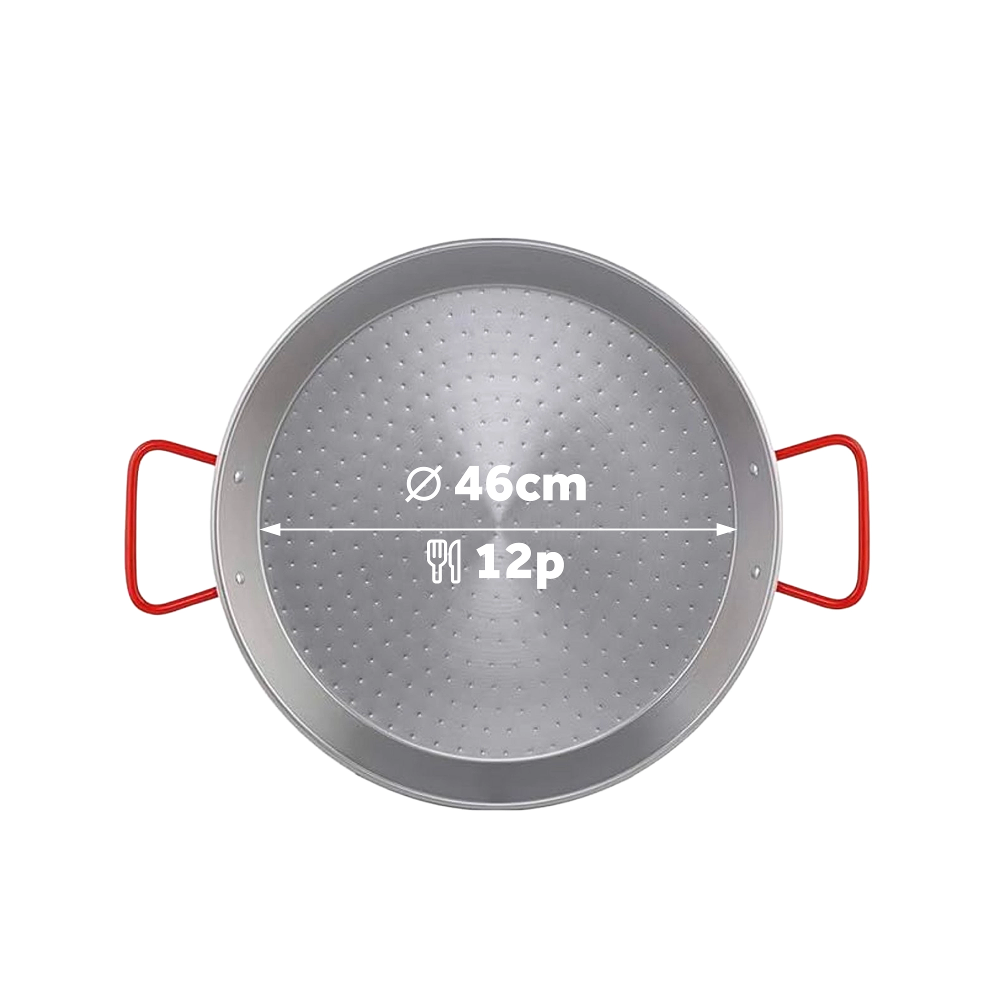 Paellapan "Valencia" 6-12 personen - 46cm met Gasbrander - Laag model
