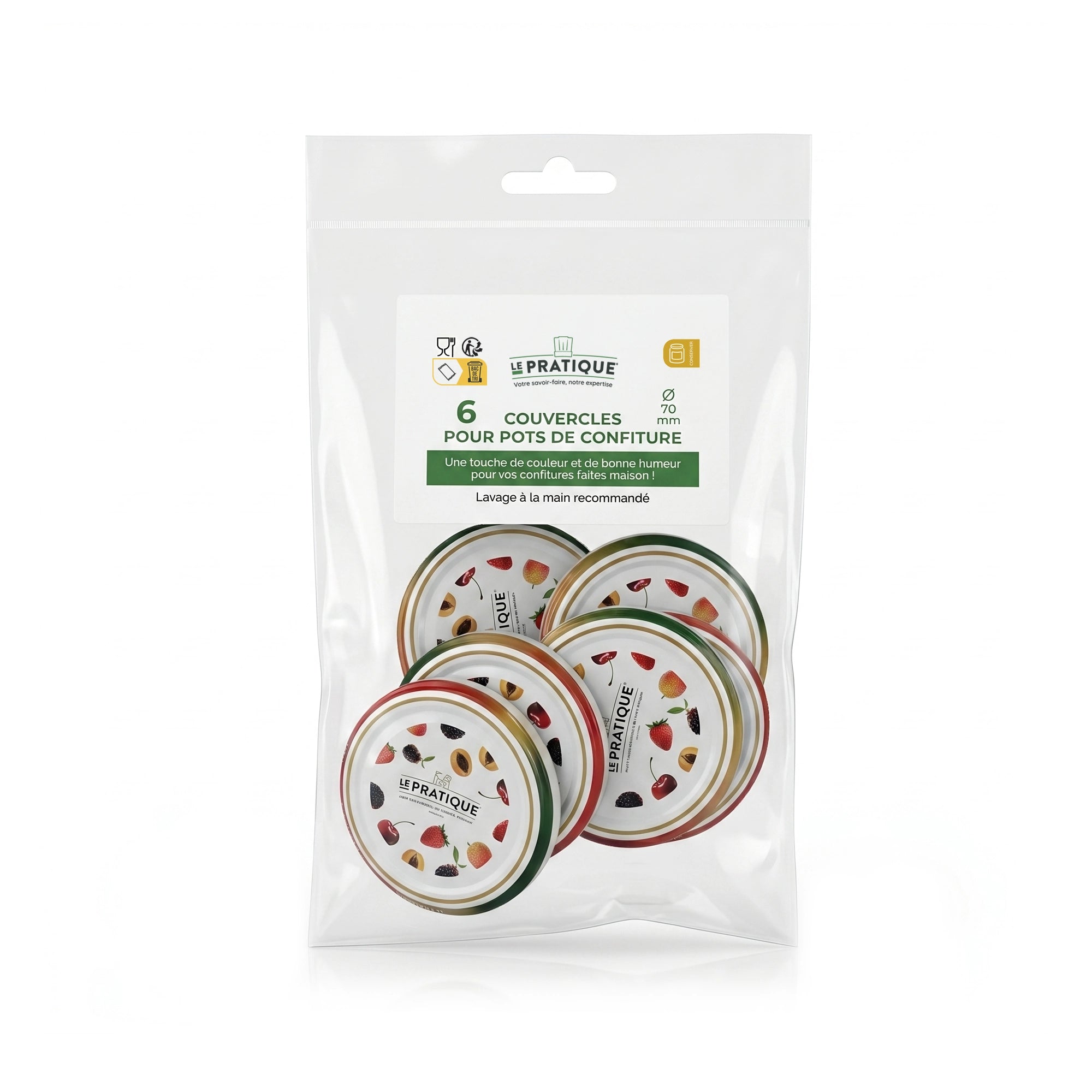 Le Pratique - Twist-Off Deksels 6x70mm - Set van 6 voor Inmaakpotten - set van 6 - productfoto 2 miniatuur