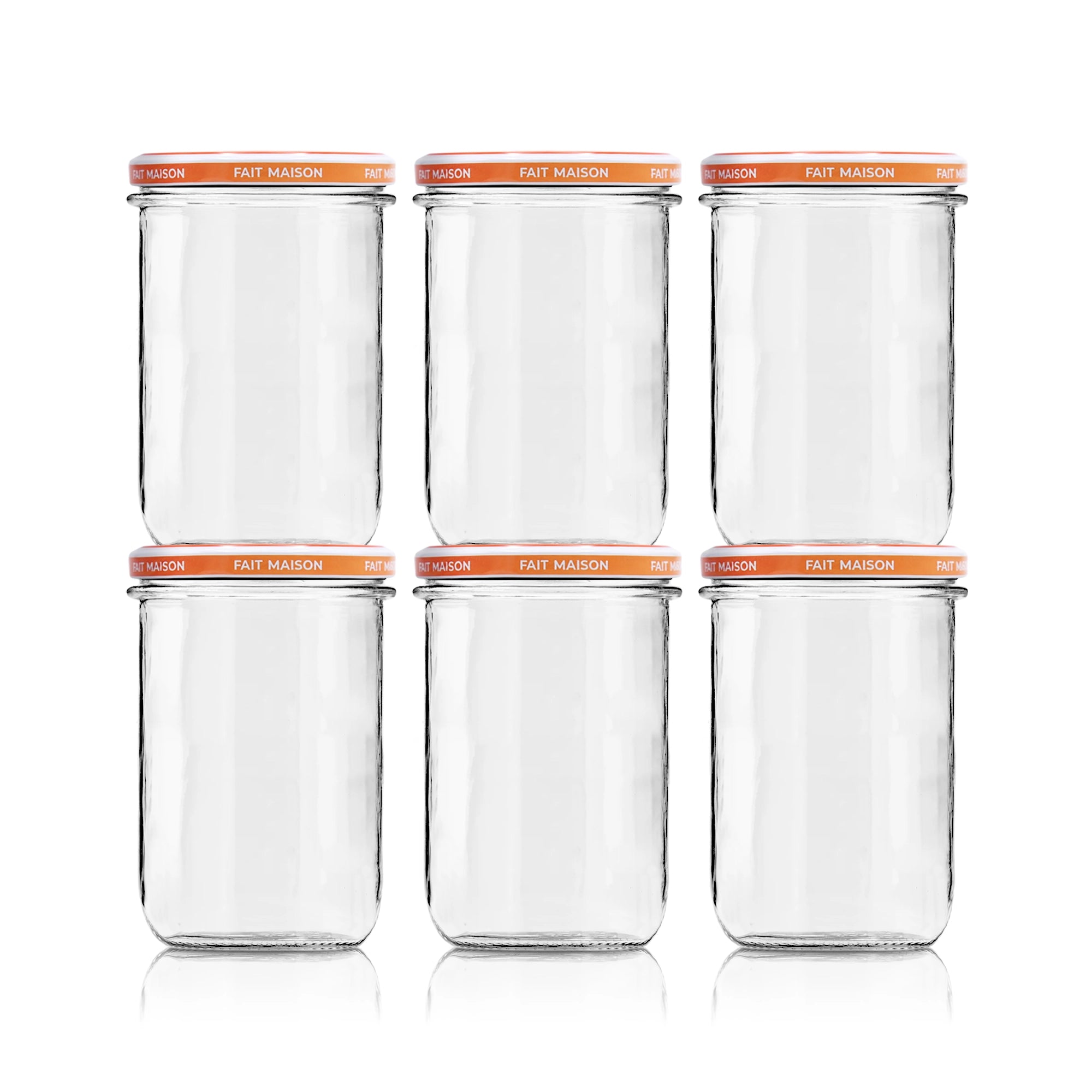 Le Pratique - Glazen Potten 6x0,75 Liter - Set van 6 Inmaakpotten 750ml - set van 6 - productfoto miniatuur