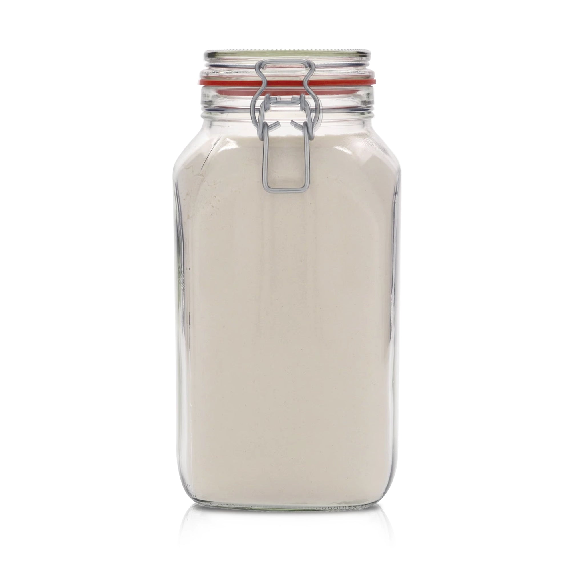 Le Pratique - Weckpot - 2,5 Liter - Vierkante Beugelpot 2500ml - gevuld miniatuur