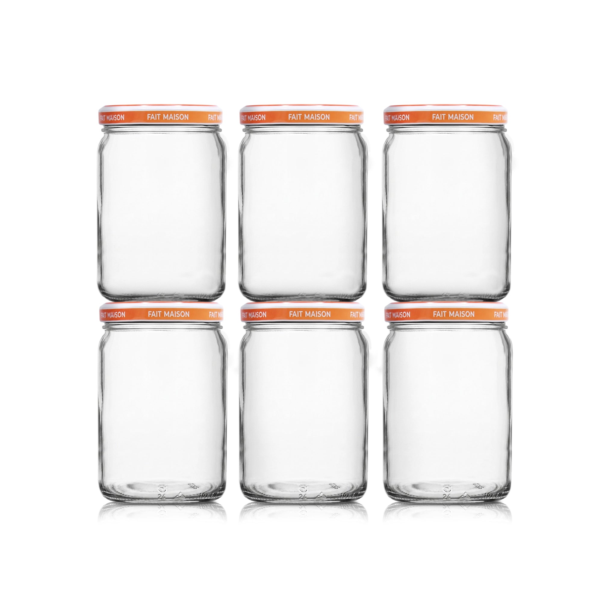 Le Pratique - Glazen Potten 6x0,5 Liter - Set van 6 Inmaakpotten 500ml - set van 6 - productfoto miniatuur