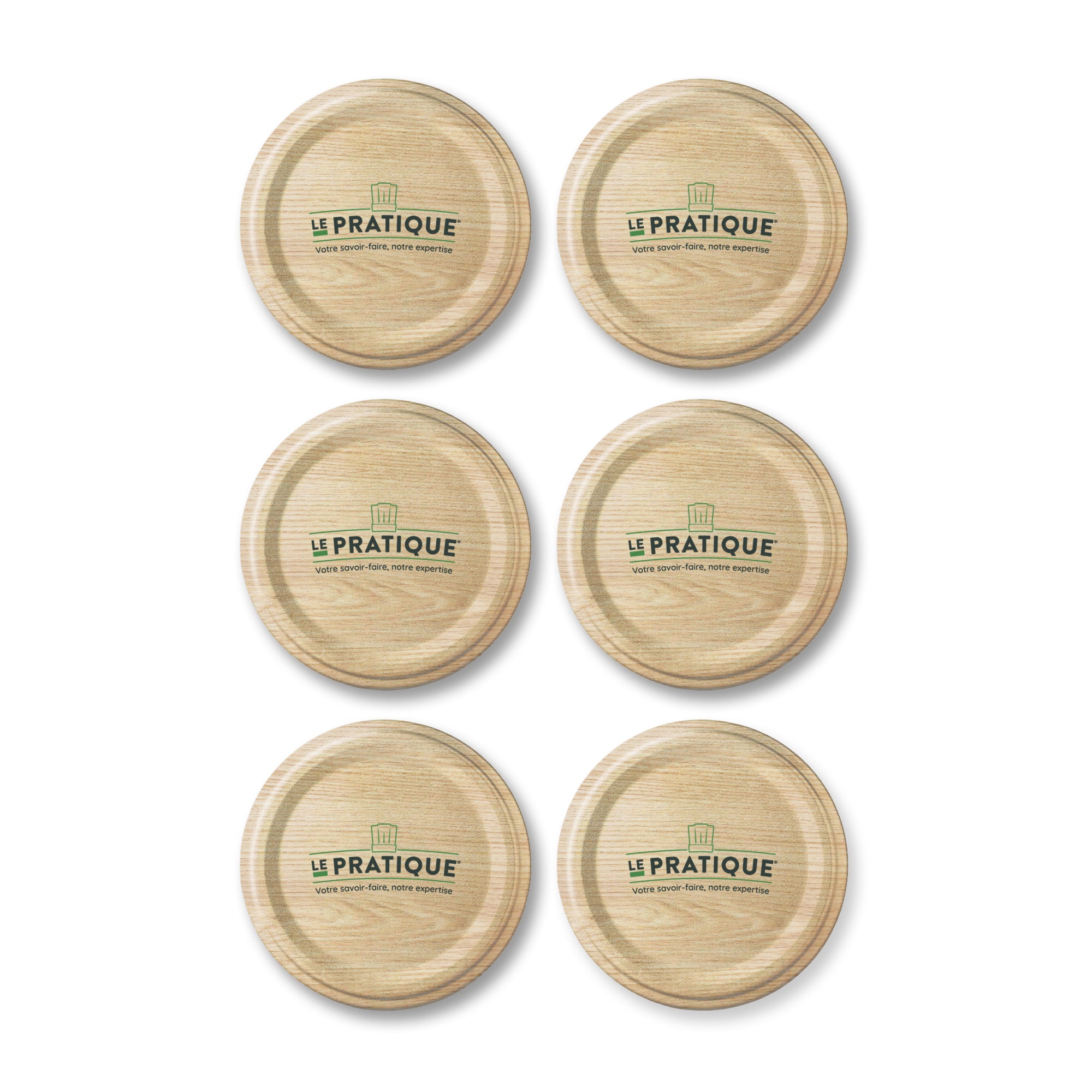 Le Pratique - Twist-Off Deksels 6x82mm Houtlook - Set van 6 TO82 - set van 6 - productfoto 1 miniatuur
