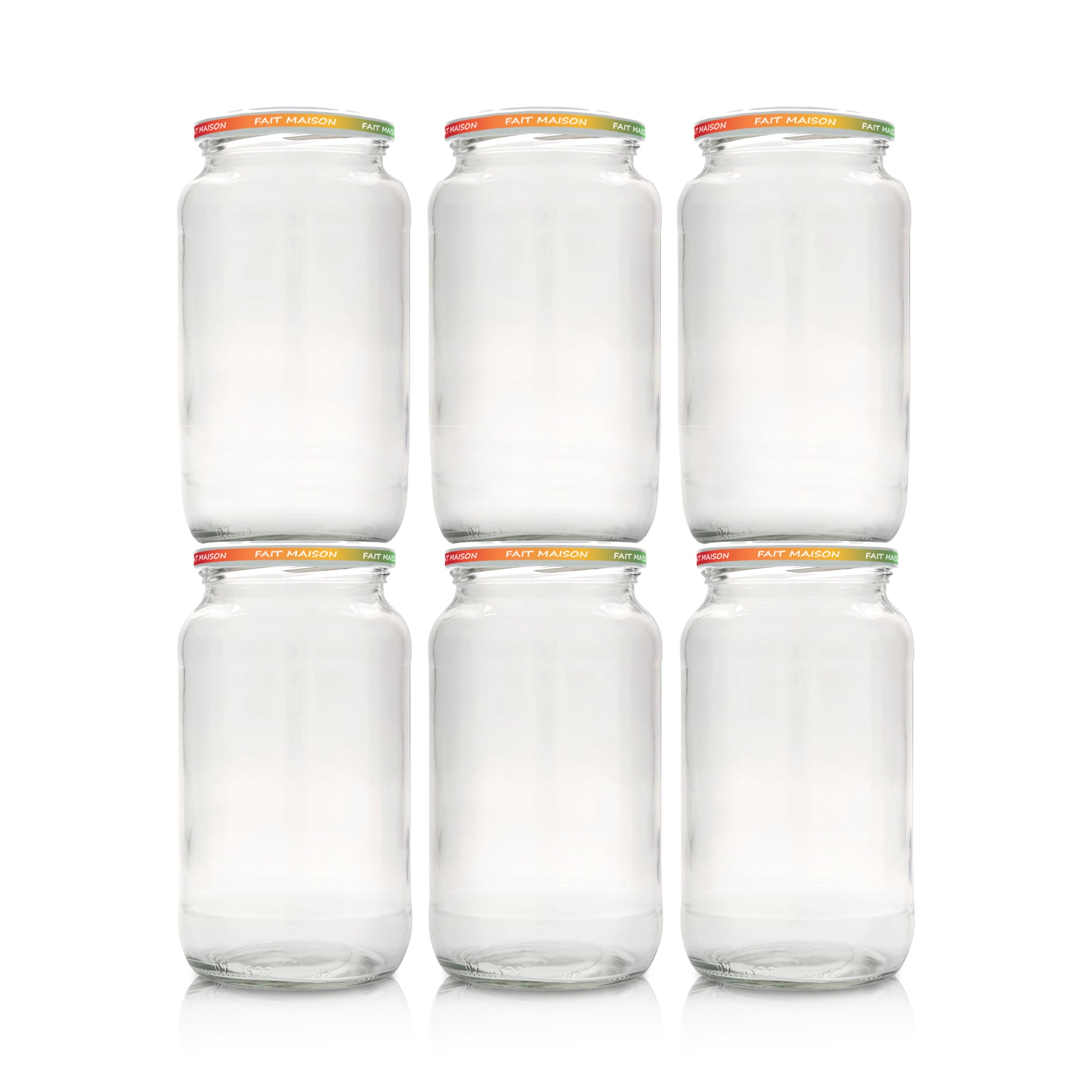 Le Pratique - Glazen Potten 6x1,5 Liter - Set van 6 Inmaakpotten 1500ml - set van 6 - productfoto 1 miniatuur
